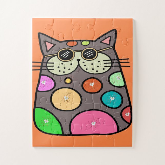 Puzzle pour enfants Chat Comique Grands Pièces (Vertical)