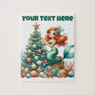 Puzzle pour enfants de sirène de Noël - Cadeau per