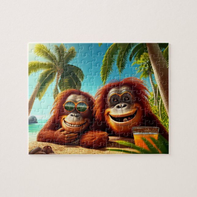 Puzzle pour enfants Orangutans - Tropical (Horizontal)