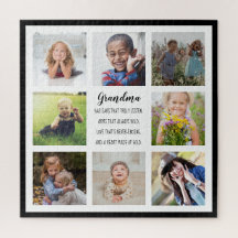 Pour Grandma 8 Photos et Citer Faux Canvas Personn