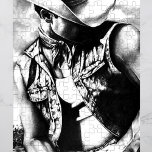 PUZZLE POUR HOMMES 11x14 COWBOY dans belle boîte c<br><div class="desc">PUZZLE Jigsaw Puzzle 11 x 14 Fine Art Dessin d'un beau COWBOY, imprimé sur le Jigsaw Puzzle Puzzle, Jigsaw Puzzle arrive dans Belle boîte cadeau. Posséder ce magnifique dessin au charbon de Beaux-Arts d'un beau Cowboy regardant par-dessus son épaule, imprimé sur le Puzzle de Jigsaw MAINTENANT! Un grand ajout pour...</div>