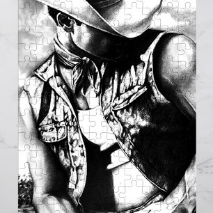 PUZZLE POUR HOMMES 11x14 COWBOY dans belle boîte c