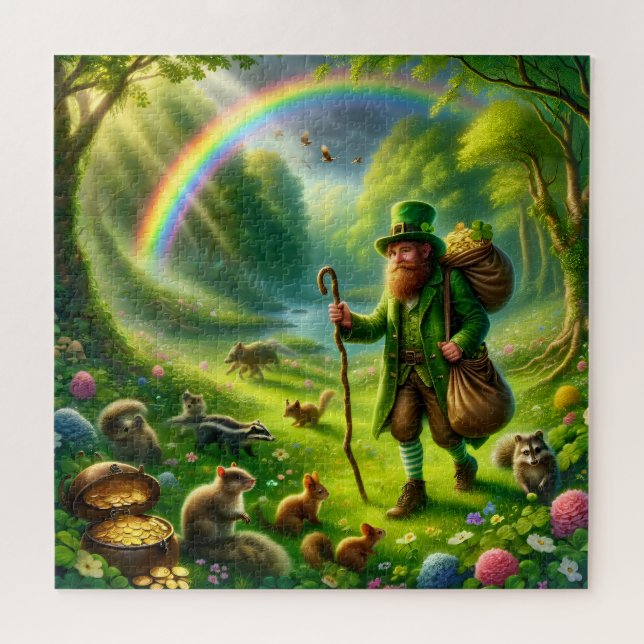 Puzzle Poursuite du pot d'or du Leprechaun Saint Patrick (Horizontal)