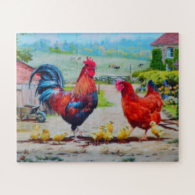 Puzzle Poussins à la ferme (Horizontal)