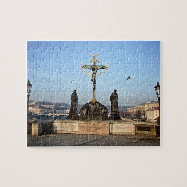 Puzzle Prague & Charles Bridge Statuts - Christ/Czechia (Horizontal)