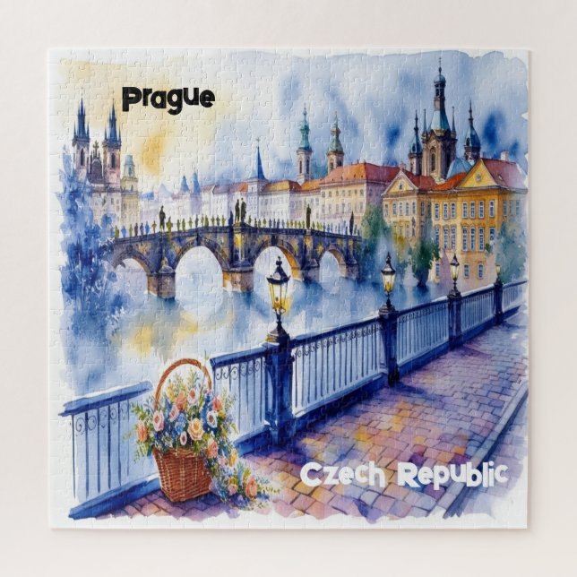 Puzzle Prague - Tchéquie Sketch | (Vertical)