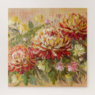Puzzle Prairie aux chrysanthèmes : Peinture à l'acrylique