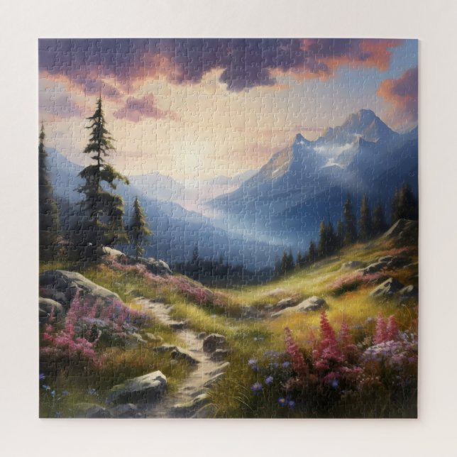 Puzzle Pré paisible dans les montagnes (Vertical)