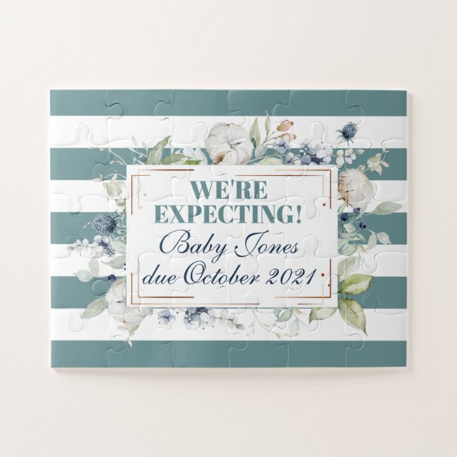 Puzzle Pregnancy Announcement We're Expecting A Baby (Horizontal)