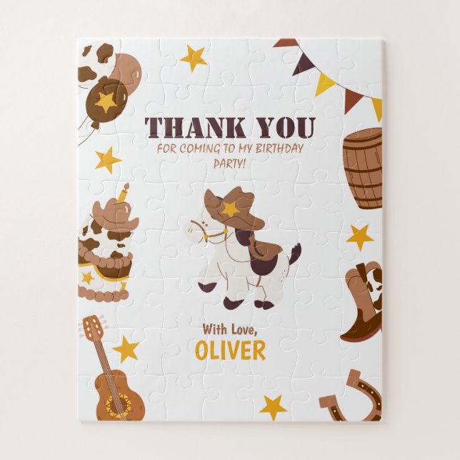 Puzzle Premier anniversaire Rodeo Boy 1er Merci Cadeau Co (Vertical)