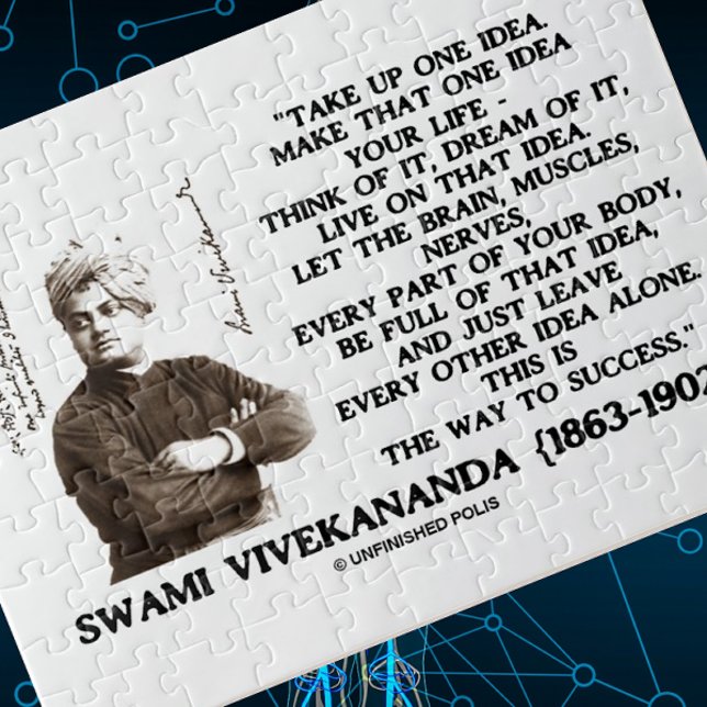 Puzzle Prenez Une Idée Faites Cette Idée Votre Citation D (Inspirational jigsaw puzzle featuring words of wisdom by 19th century religious leader Vivekananda)