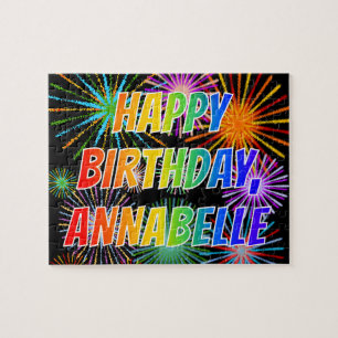 Puzzle Prénom "ANNABELLE", Amusant "HEUREUX ANNIVERSAIRE"