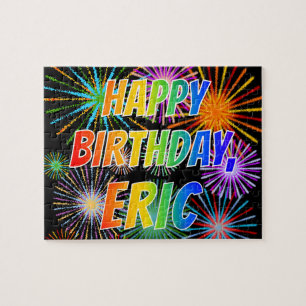 Puzzle Prénom "ERIC", Amusant "HEUREUX ANNIVERSAIRE"