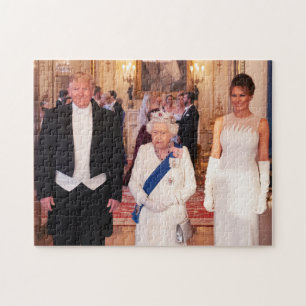 Puzzle Prés et 1ère dame Trump avec la reine Elizabeth II