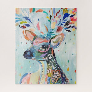 Puzzle Pretty Modern Deer Art Flower Antler