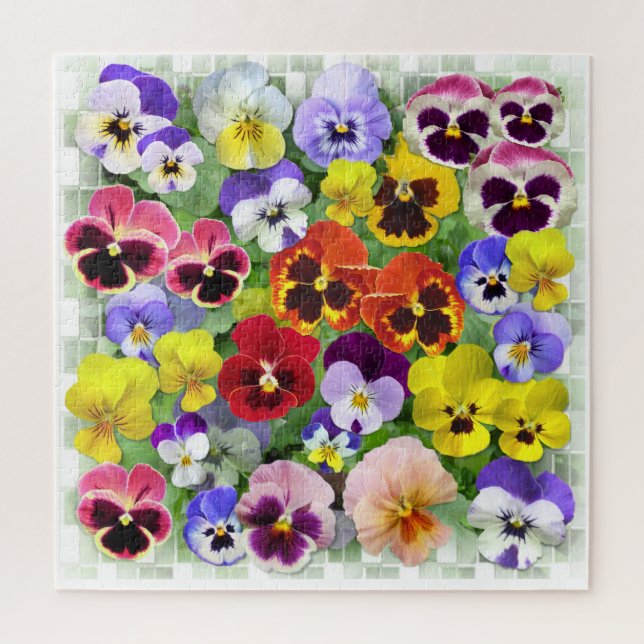 Puzzle Pretty Pansy Collage (Vertical)
