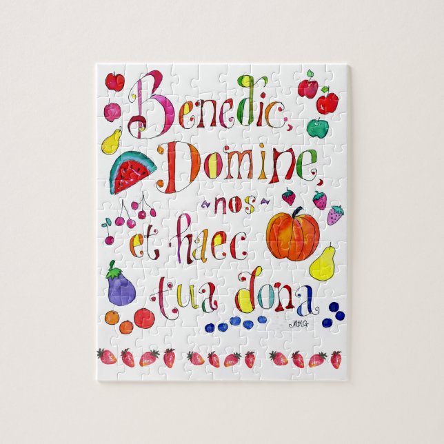 Puzzle Prière de grâce latine - Bénissez-nous ô Seigneur (Vertical)