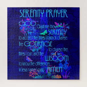 Puzzle Prière de la sérénité en bleu