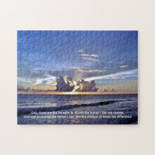 Puzzle Prière de sérénité - coucher du soleil sur la plag