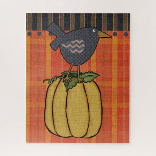 Puzzle Prim Crow sur Citrouille Automne