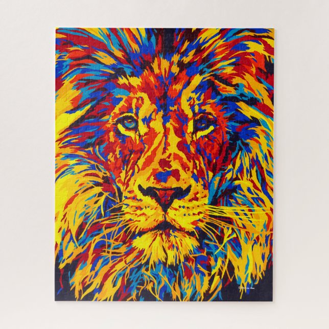 Puzzle primaire de lion par Shai Steiner (Vertical)
