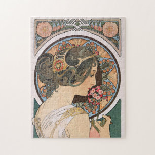 Puzzle Primrose par Alphonse Mucha - Art Nouveau Vintage