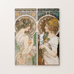 Puzzle Primroses et plume, Mucha