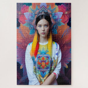 Puzzle Princesse avec pull blanc