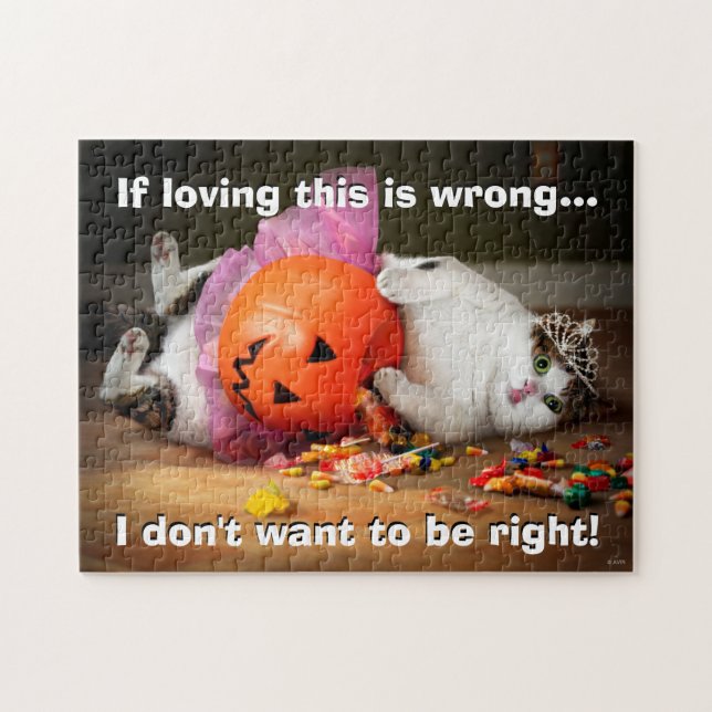 Puzzle Princesse Chat avec seau à bonbons (Horizontal)