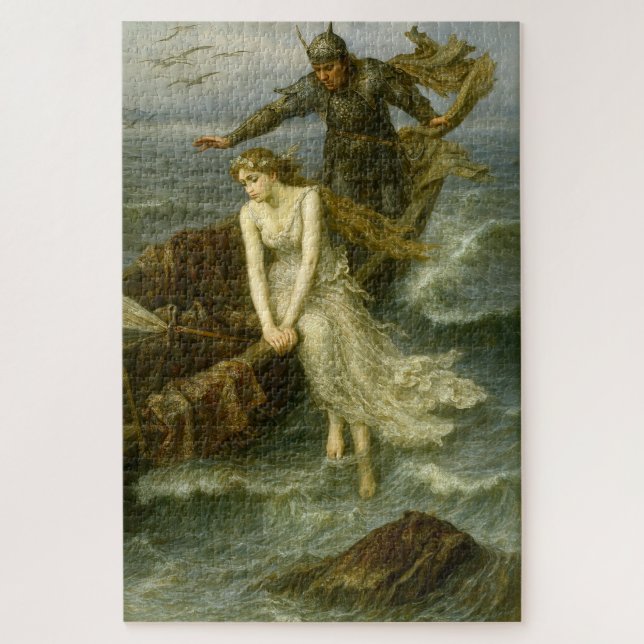 Puzzle Princesse & Chevalier en mer Art de fantasy médiév (Vertical)