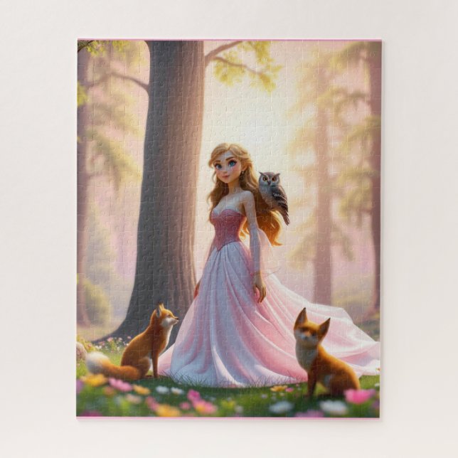 Puzzle Princesse de la forêt enchantée avec compagnons an (Vertical)