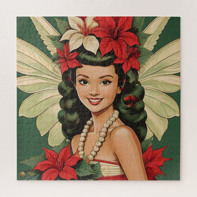 Puzzle Princesse de Noël Tropical Rétro 50s (Vertical)