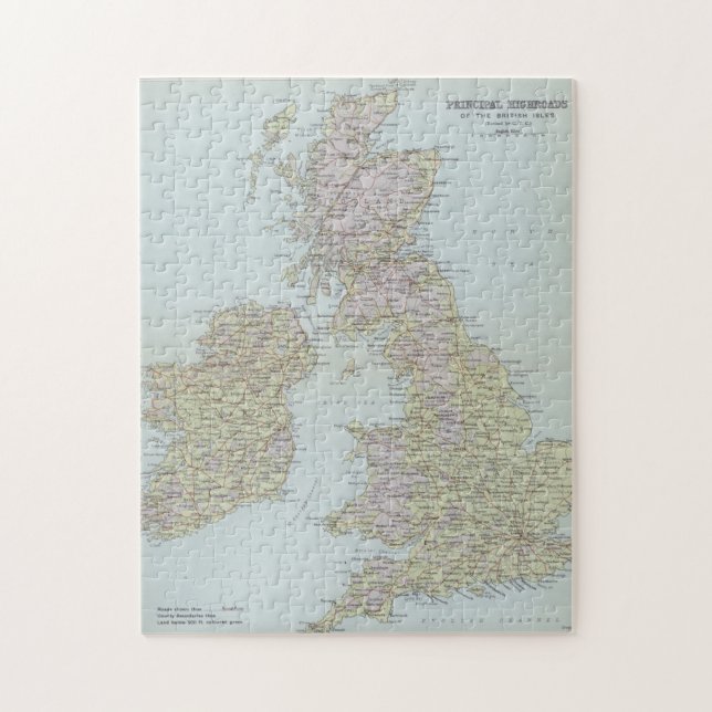 Puzzle Principales routes des îles britanniques (Vertical)