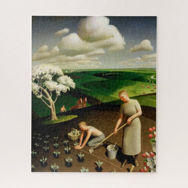 Puzzle Printemps dans le pays par Grant Wood (Vertical)