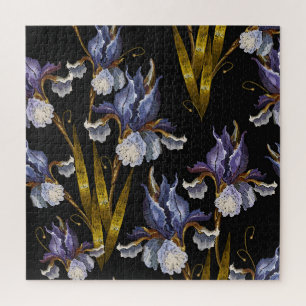 Puzzle Printemps Irises : Broderie Art Renaissance