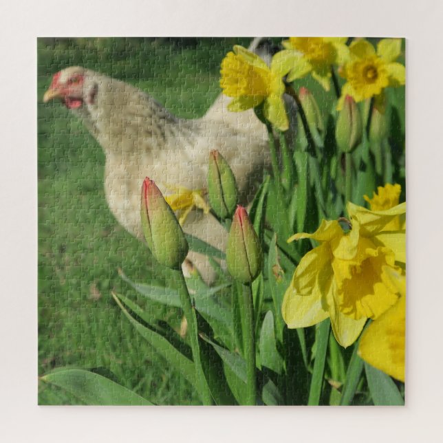 Puzzle printemps, poulet, animal, poussin, oiseau, ferme, (Vertical)