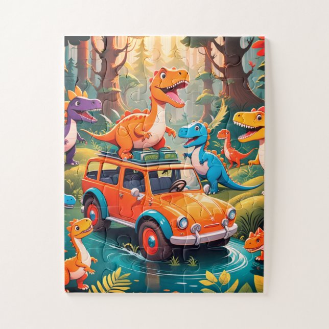 Puzzle Problème de vacances avec des dinosaures 30 grosse (Vertical)