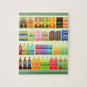 Puzzle produits d'étagère de supermarché snacks