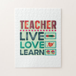 Puzzle Professeur Cadeaux   Enseignant Live Love Learn