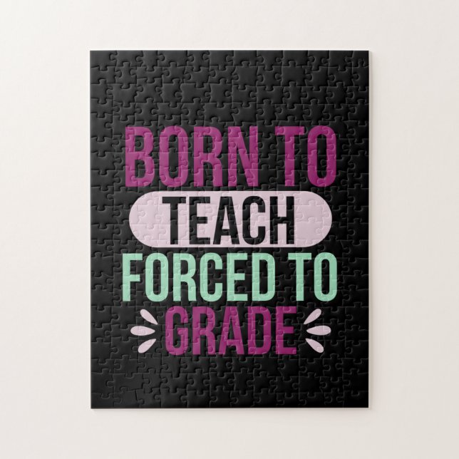 Puzzle Professeur Cadeaux | Né À Enseigner (Vertical)