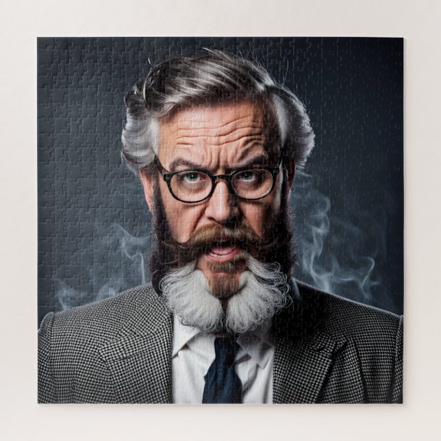 Puzzle Professeur fou fou avec barbe (Vertical)