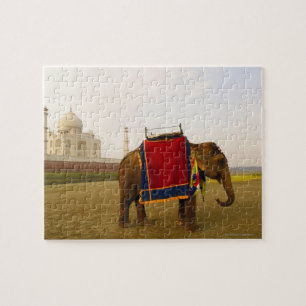 Puzzle Profil latéral d'un éléphant, Taj Mahal, Inde