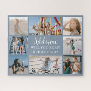 Puzzle Proposition de Bridesmaid de Collage de photos Blu