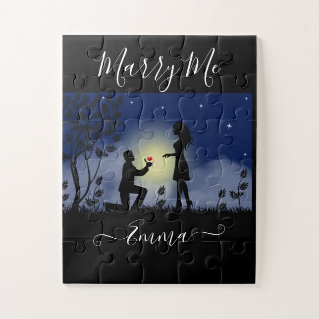 Puzzle Proposition de mariage personnalisée simple (Vertical)