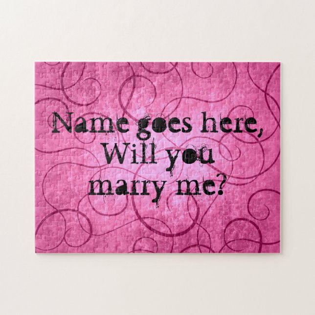 Puzzle Proposition de mariage rose (Horizontal)