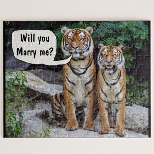 Puzzle Proposition mariage de chat de tigres de scie