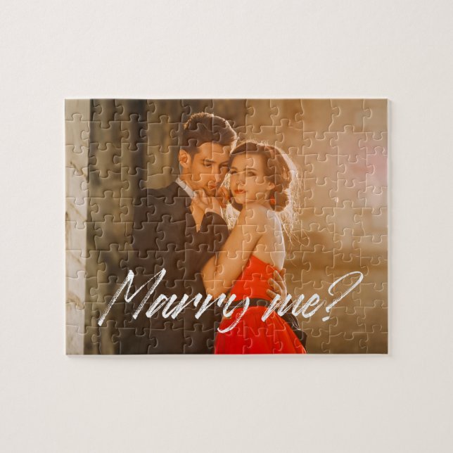 Puzzle Proposition personnalisée de photo Marry Me (Horizontal)