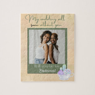 Puzzle Proposition vintage Sage Bridesmaid