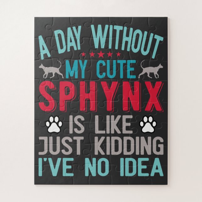 Puzzle Propriétaire Canadien De Chat Sphynx Sans Cheveux  (Vertical)