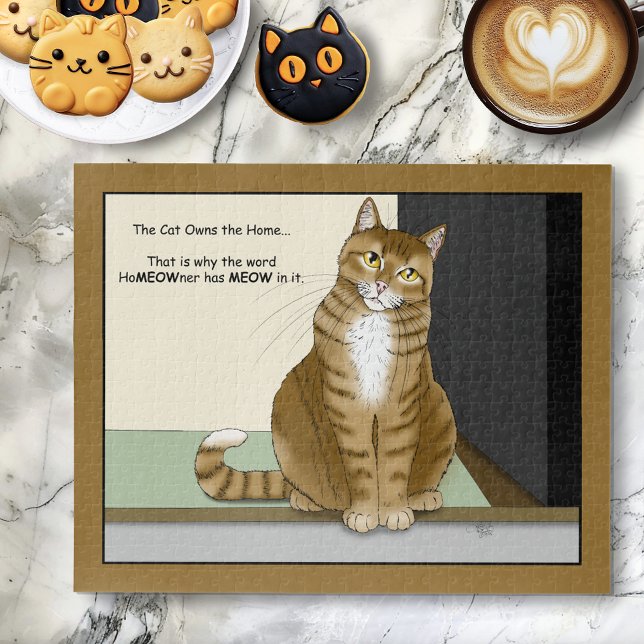 Puzzle Propriétaire Chat Tigre Orange Drôle de Chat (Créateur téléchargé)